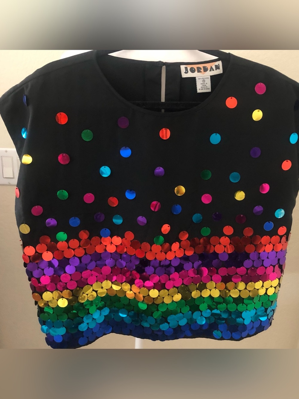 Jordan Vintage Dangling Sequins Boxy Top